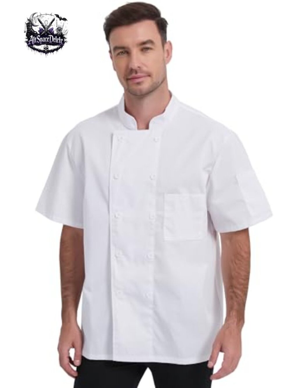 Chef Coat Short Sleeve Lightweight Double Breasted Men Uniform Food Service